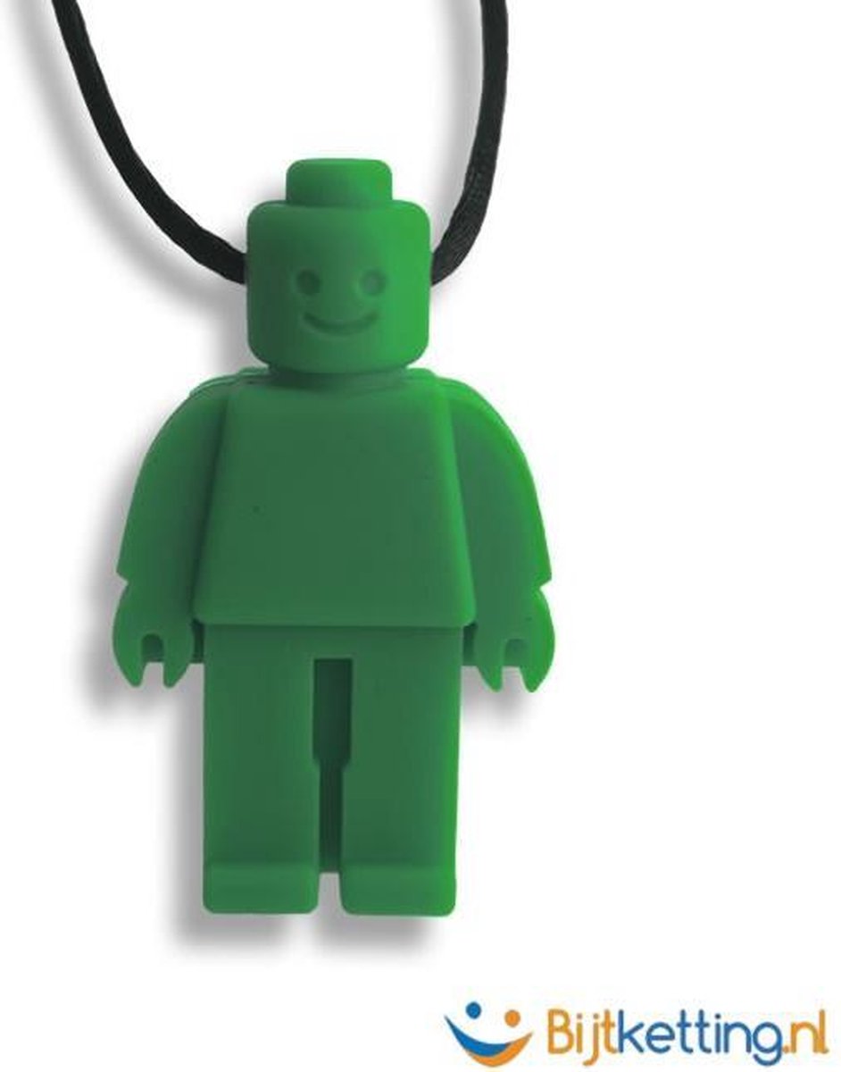 Bijtketting Lego Poppetje Kauwketting | Lego Mannetje | Donkergroen (Sterker)